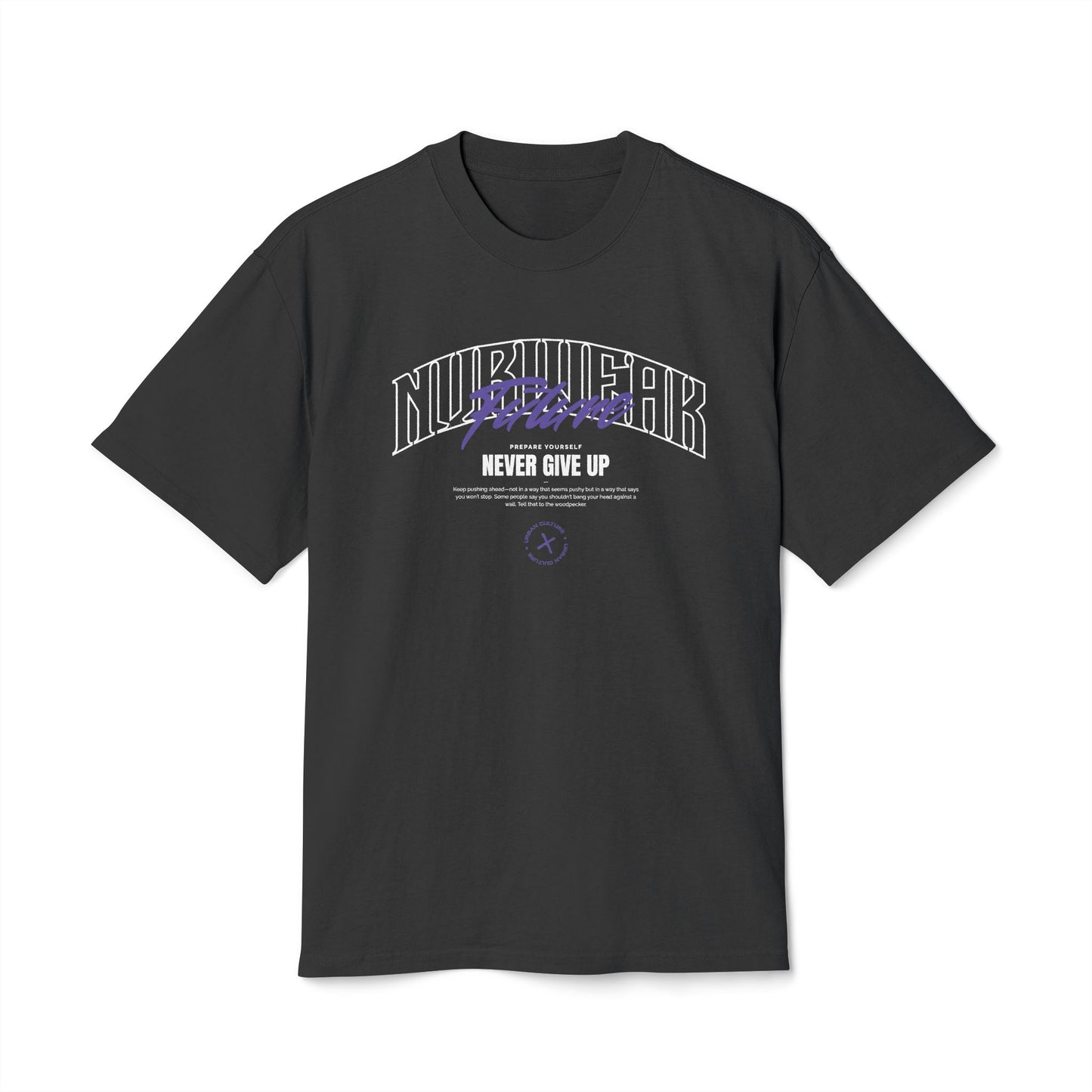 NVRWEAK “Never Give Up” Faded Tee | Motivational Gym Shirt, Heavyweight Tee